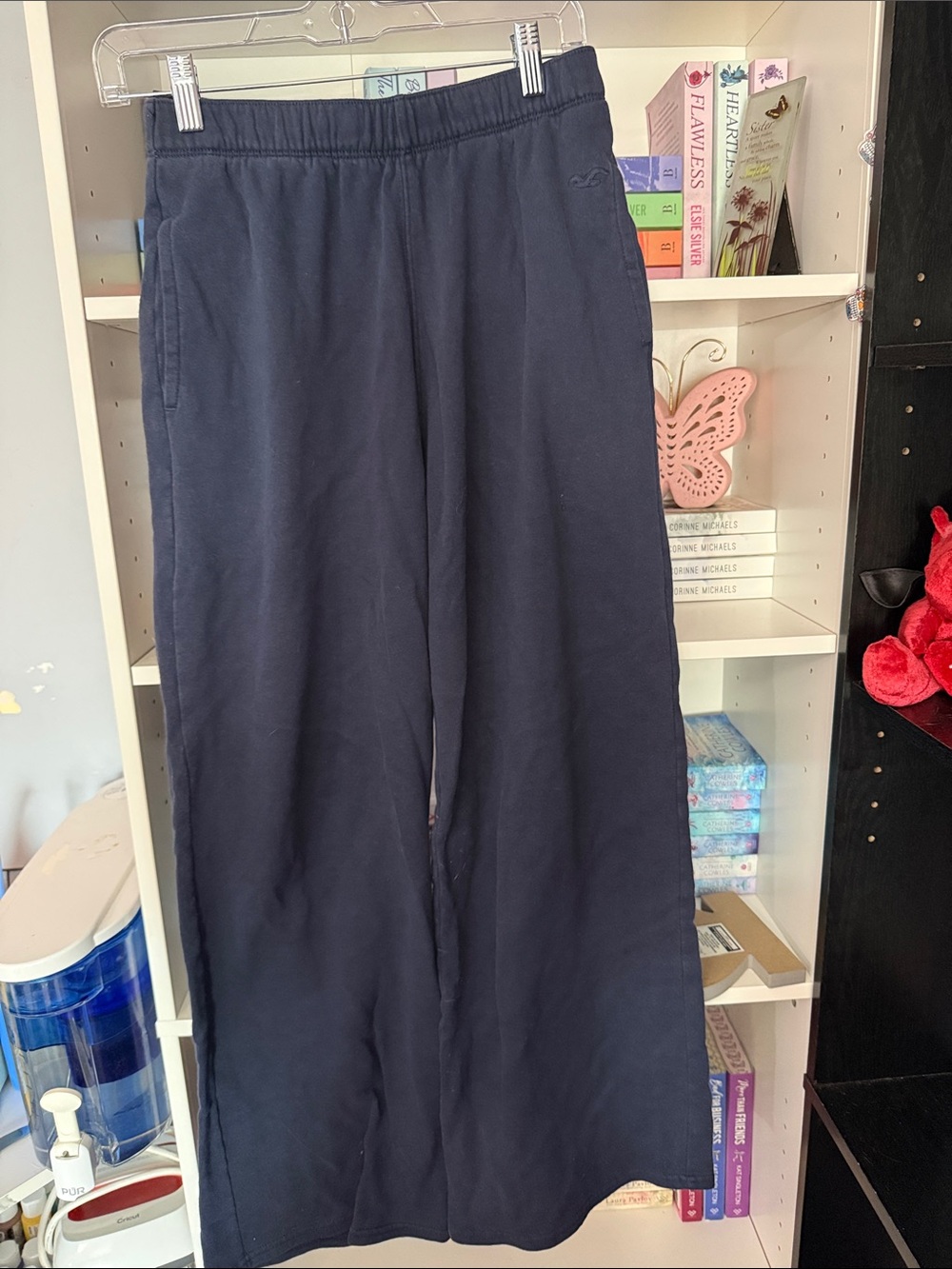 Hollister Navy Wide-Leg Sweatpants